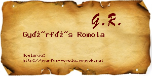 Gyárfás Romola névjegykártya